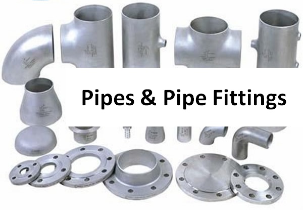Complete pipe sizes and fittings